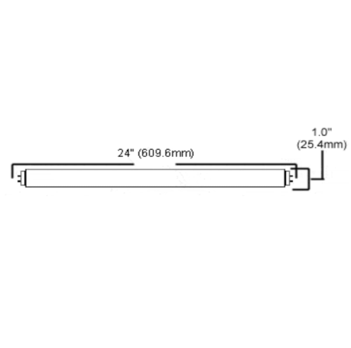 24 Inch T8 Fluorescent Tube Light Bulb 17W 4100K Cool White 2800 Lumen G13 Bi-Pin Base Pack of 25 Y5597