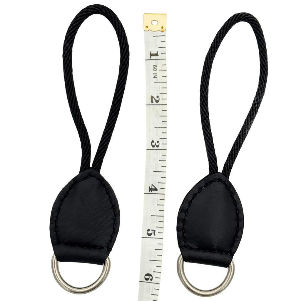 Black Leather Dee Ring Savers for Western Saddles J5245