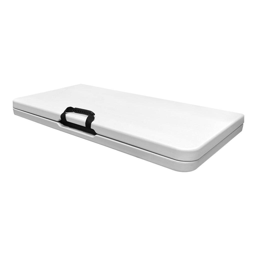 White Square Folding Table with Carry Handle M597