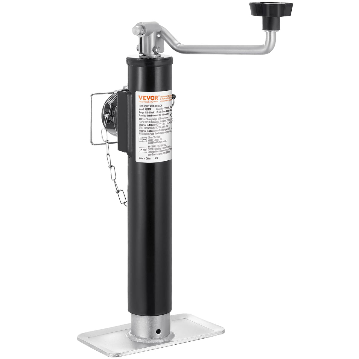 2000 lbs Weld-on Swivel Trailer Jack with Handle H65980