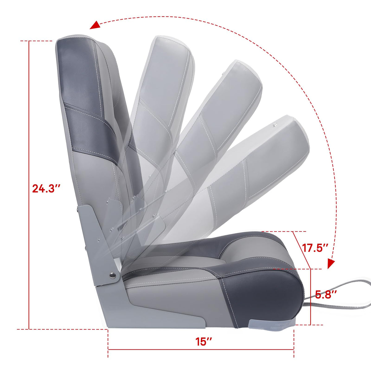 2 Pack High Back Folding Boat Seats L32900