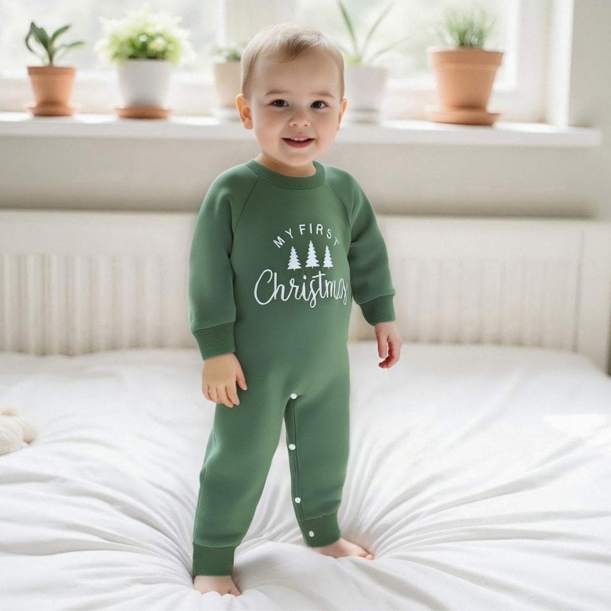Newborn Thanksgiving Sweatshirt Jumpsuit Romper A812
