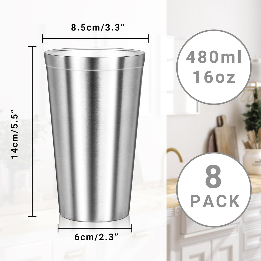 16 oz Stainless Steel Insulated Tumbler 8 Pack L754573