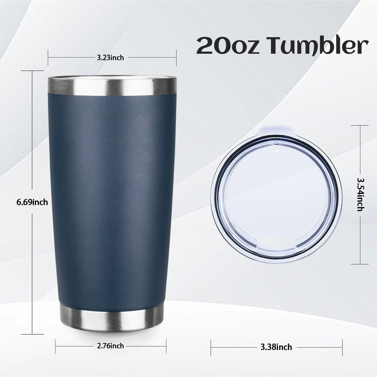 20oz Stainless Steel Travel Coffee Tumbler Navy Blue J242