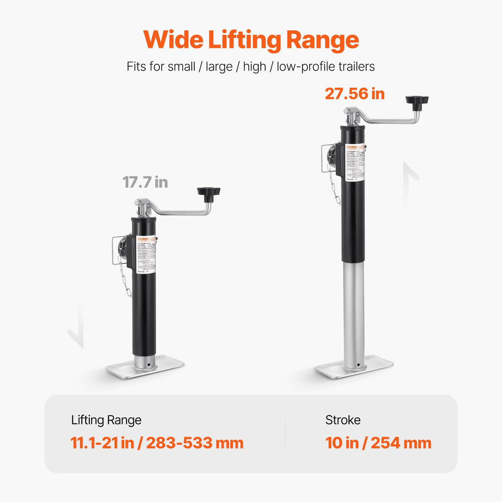 2000 lbs Weld-on Swivel Trailer Jack with Handle H65980