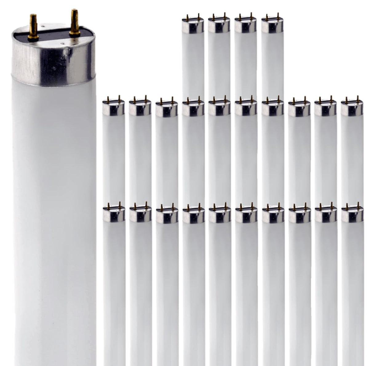 24 Inch T8 Fluorescent Tube Light Bulb 17W 2700K Warm White G13 Bi-Pin Base Pack of 25 M592
