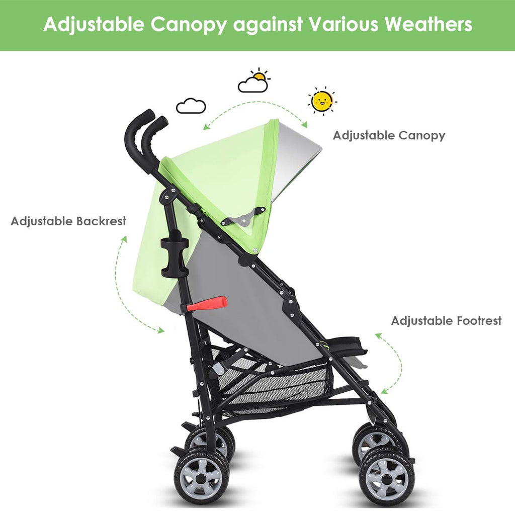 Lightweight Compact Travel Stroller Green C273598