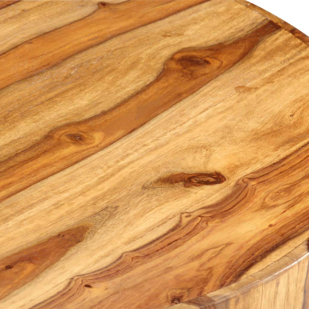 Sheesham Wood Round Coffee Table with Built-in Shelf R361037