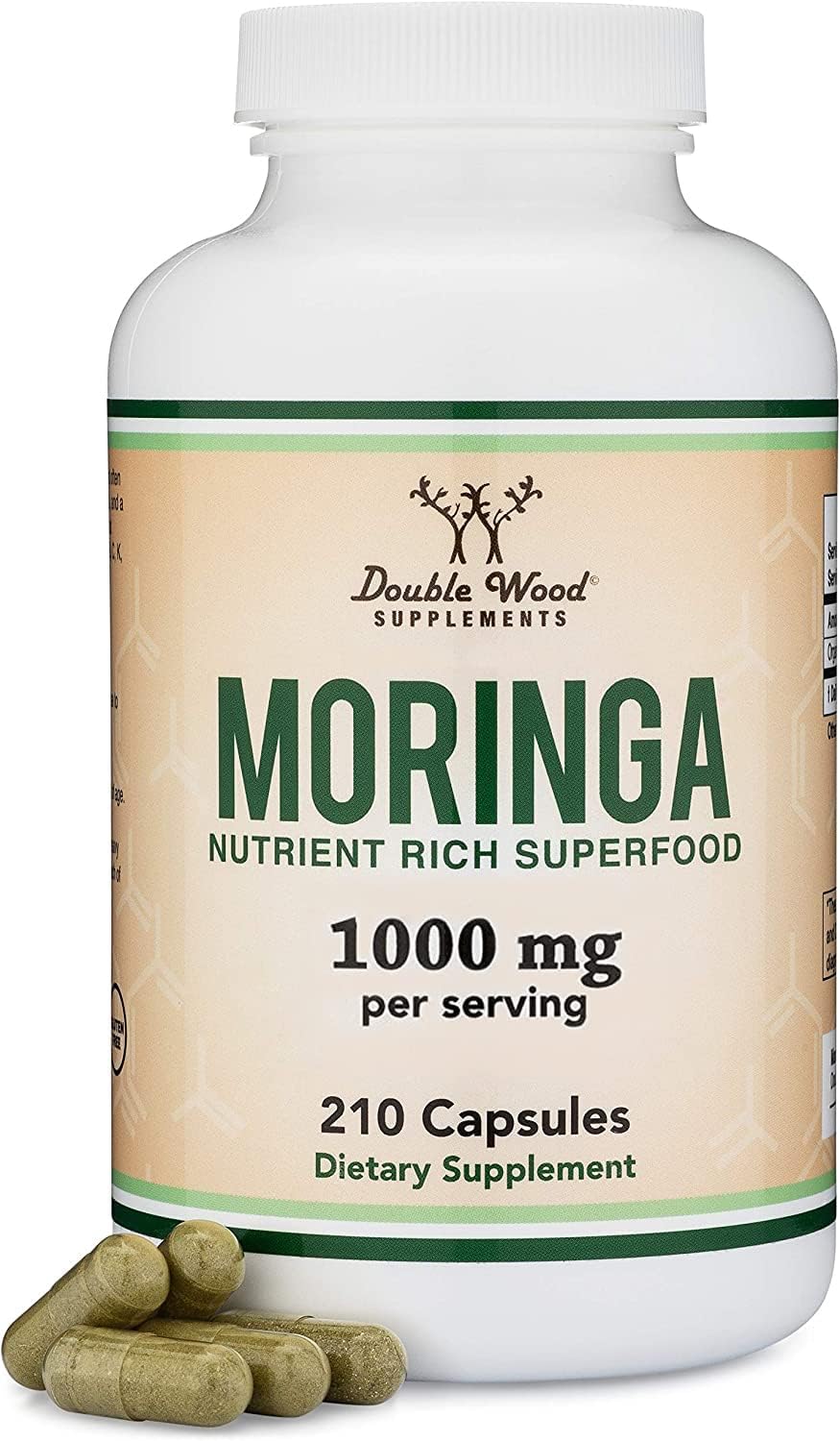 Organic Moringa Leaf 1,000mg 210 Capsules W27089