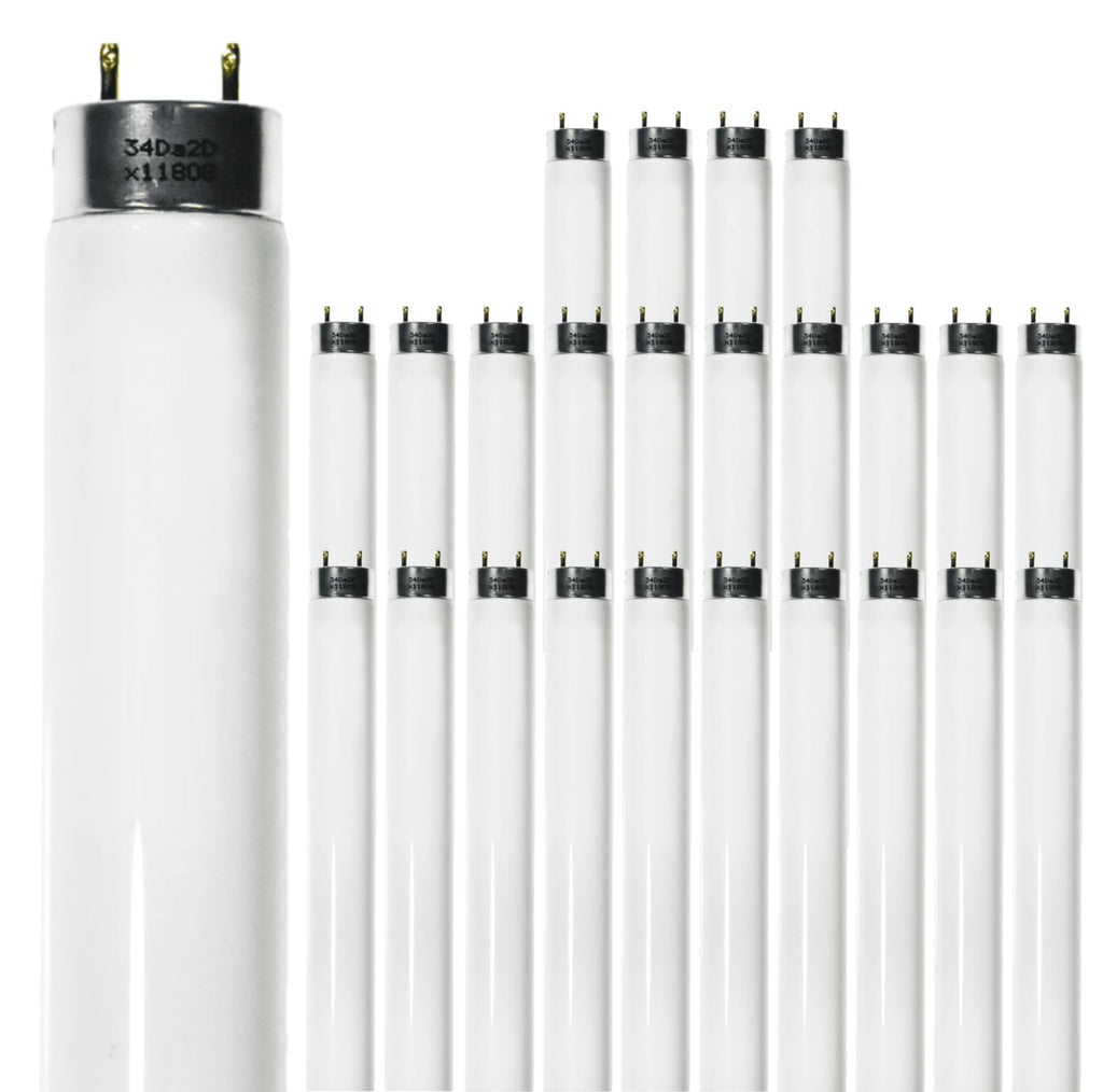 24 Inch T8 Fluorescent Tube Light Bulb 17W 4100K Cool White 2800 Lumen G13 Bi-Pin Base Pack of 25 Y5597