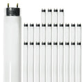 24 Inch T8 Fluorescent Tube Light Bulb 17W 4100K Cool White 2800 Lumen G13 Bi-Pin Base Pack of 25 Y5597