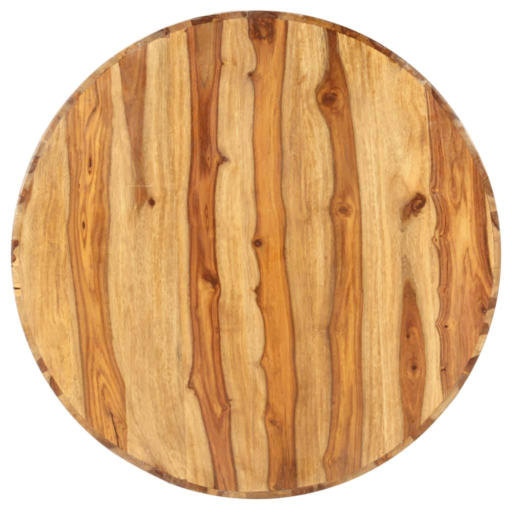 Sheesham Wood Round Coffee Table with Built-in Shelf R361037