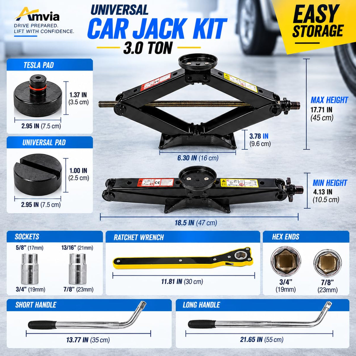 3 Ton Scissor Jack Kit J536