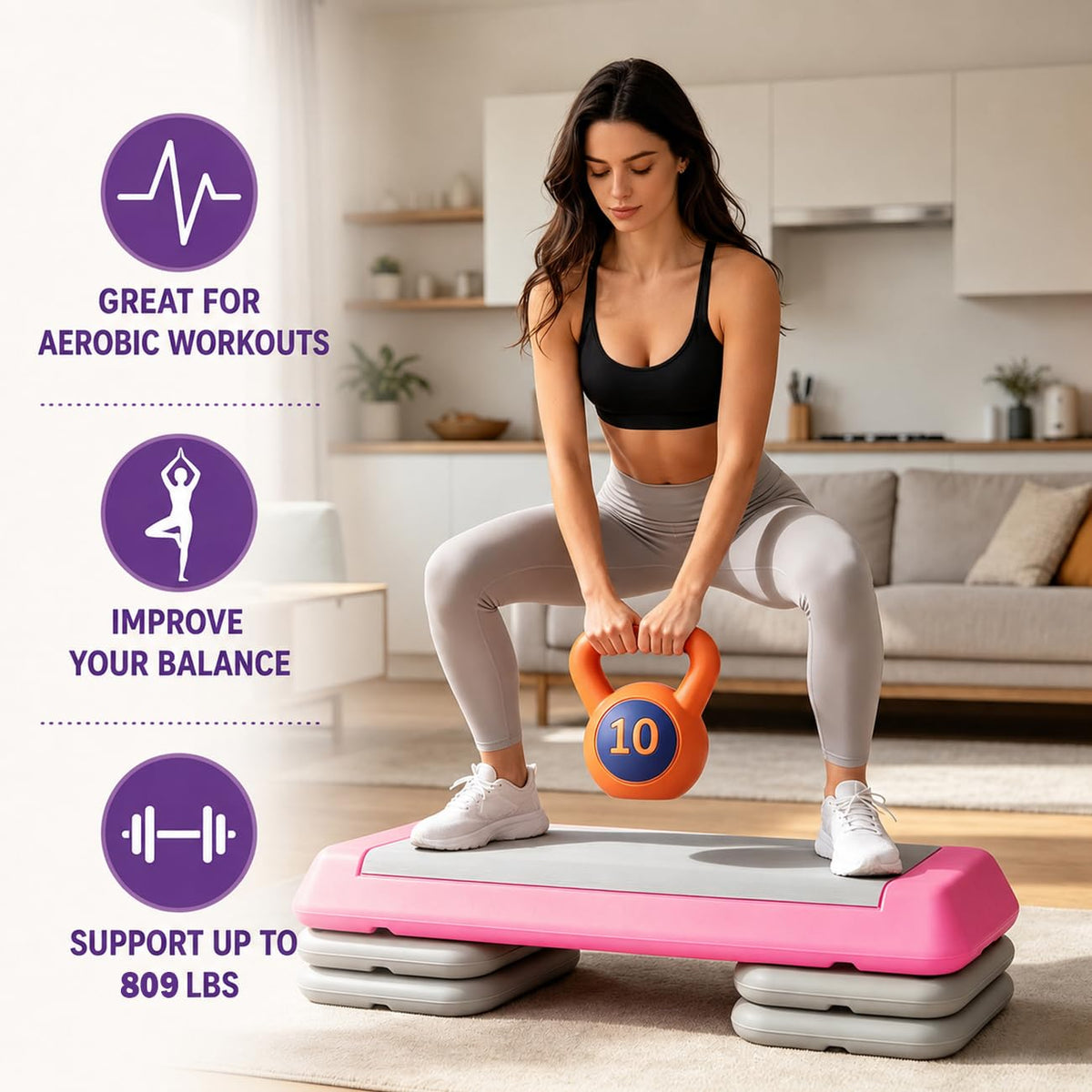 Height Adjustable Aerobic Step Platform Y9754