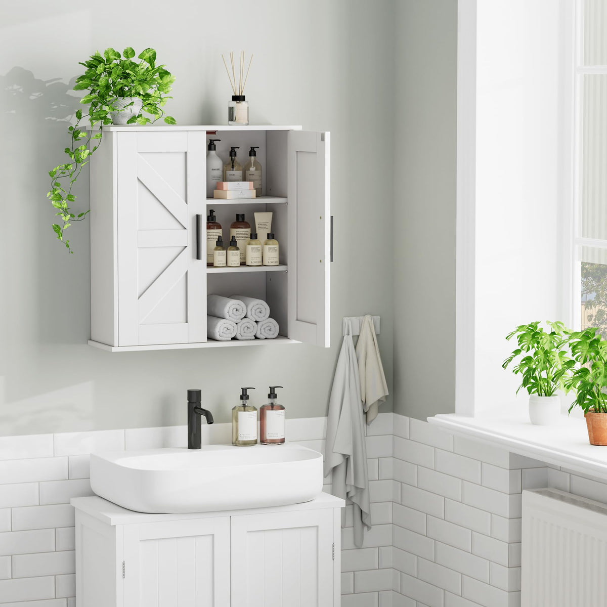 Bathroom Wall Cabinet with Adjustable Shelves Z699051
