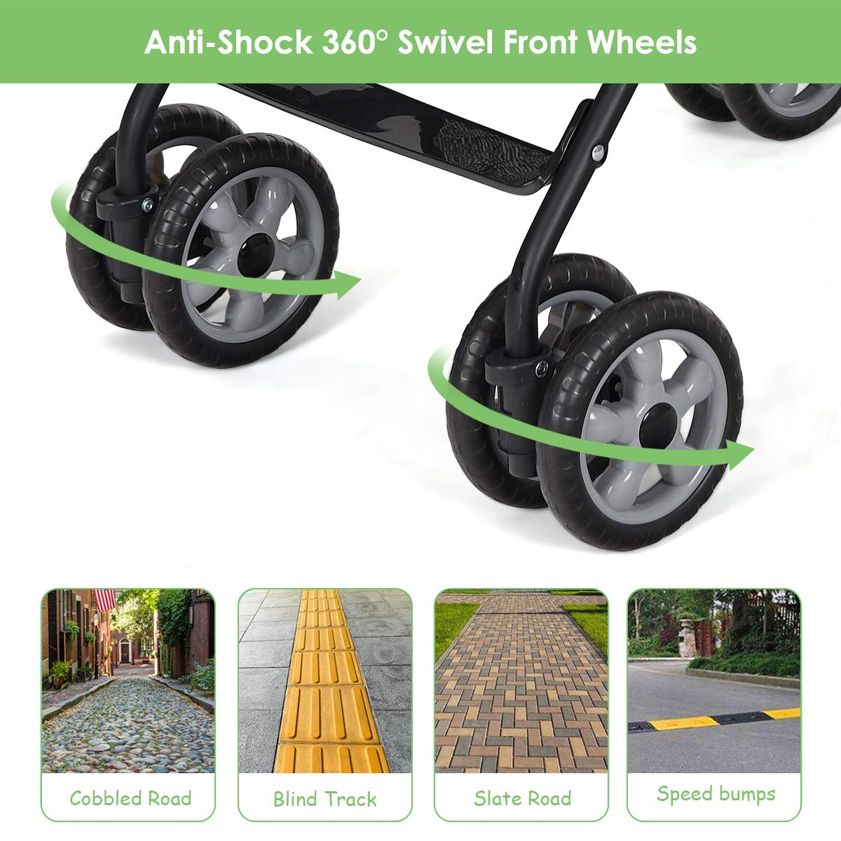 Lightweight Compact Travel Stroller Green C273598