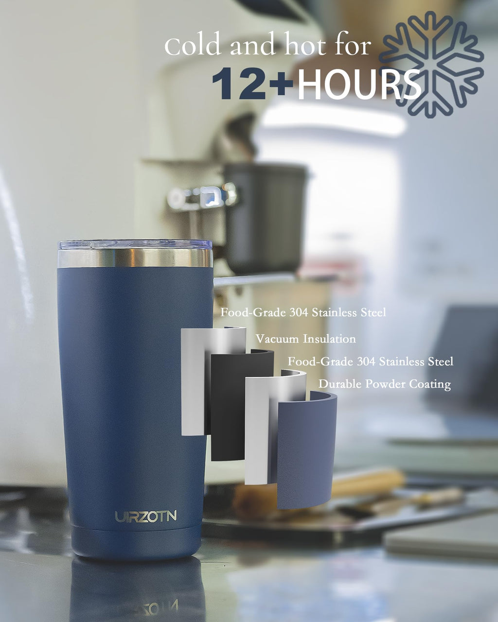 20oz Stainless Steel Insulated Travel Coffee Tumbler with Straw E865099