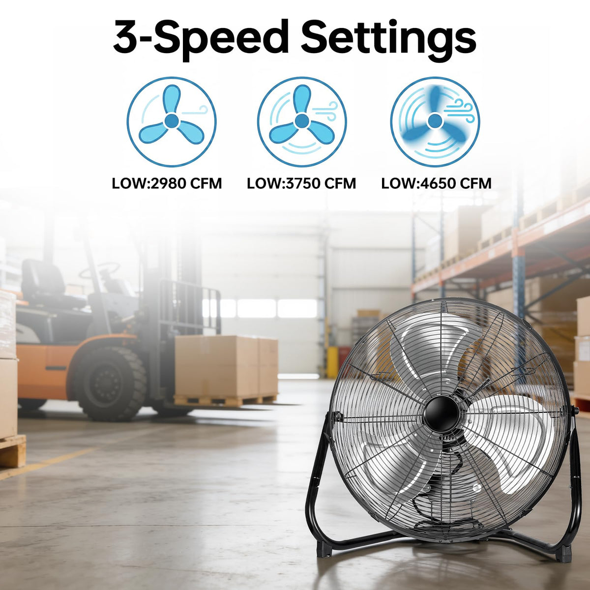 20 Inch Heavy Duty High Velocity Metal Floor Fan K734