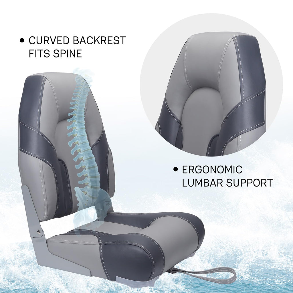 2 Pack High Back Folding Boat Seats L32900