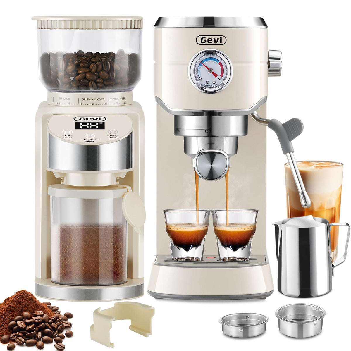 20 Bar Espresso Machine with Conical Burr Coffee Grinder G789073