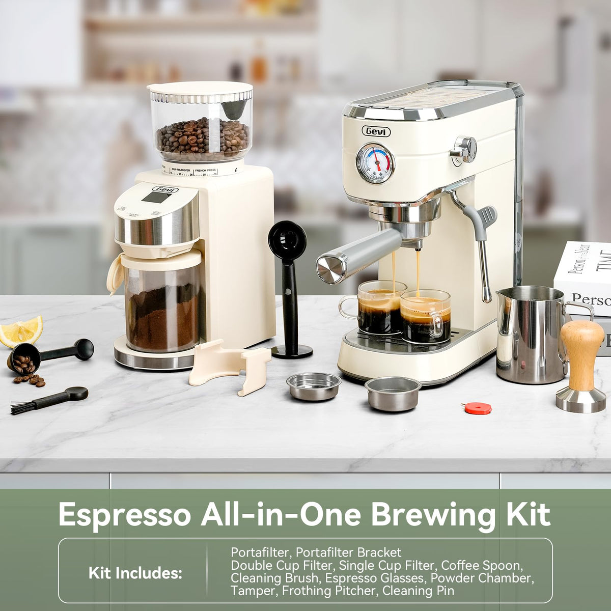 20 Bar Espresso Machine with Conical Burr Coffee Grinder G789073