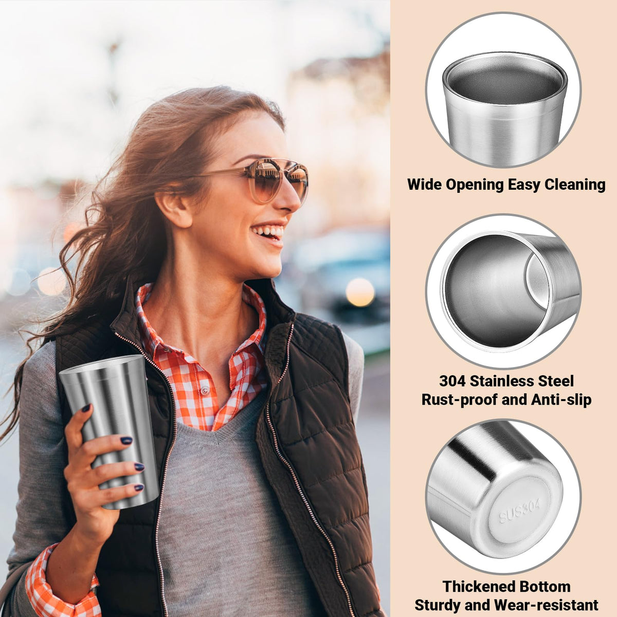 16 oz Stainless Steel Insulated Tumbler 8 Pack L754573