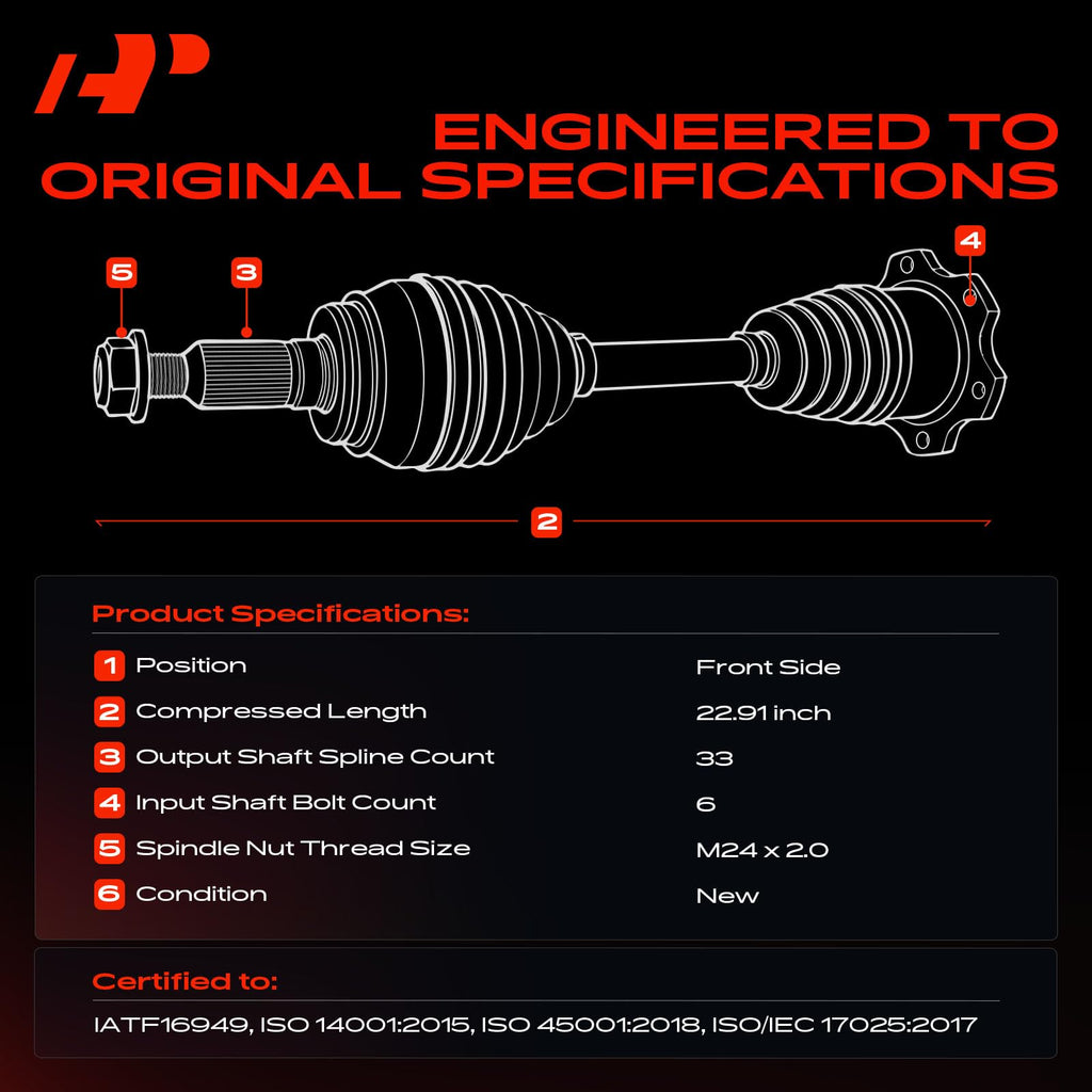 Front CV Axle Shaft Assembly K9303
