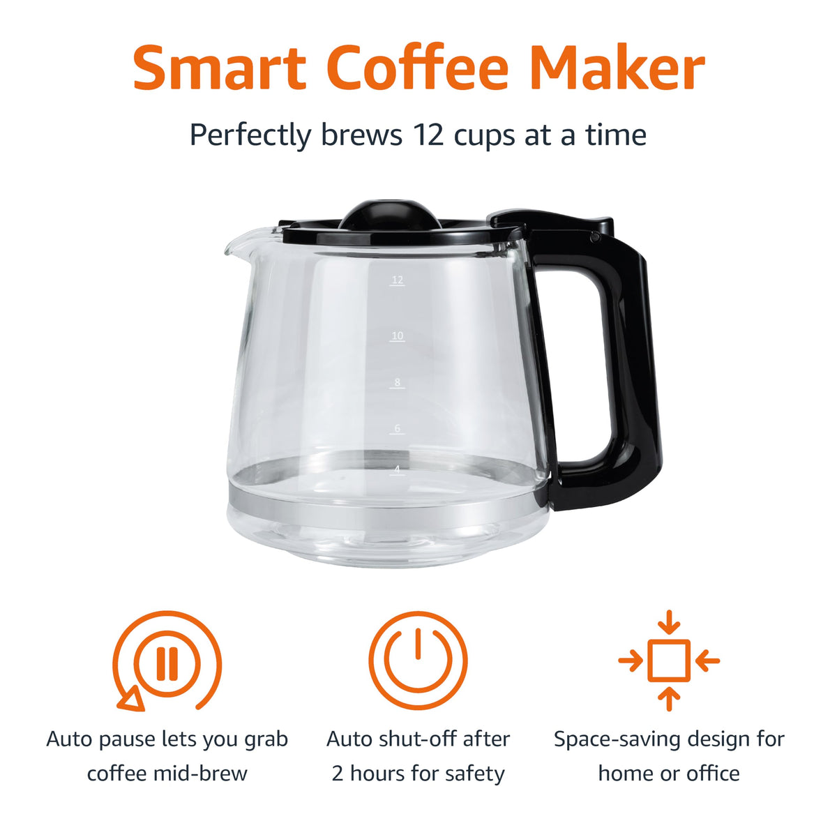 12 Cup Drip Coffee Maker with Glass Carafe V513