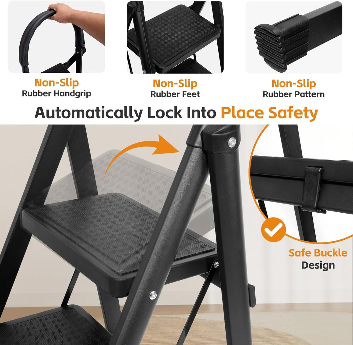 Lightweight Folding 3 Step Ladder A9297