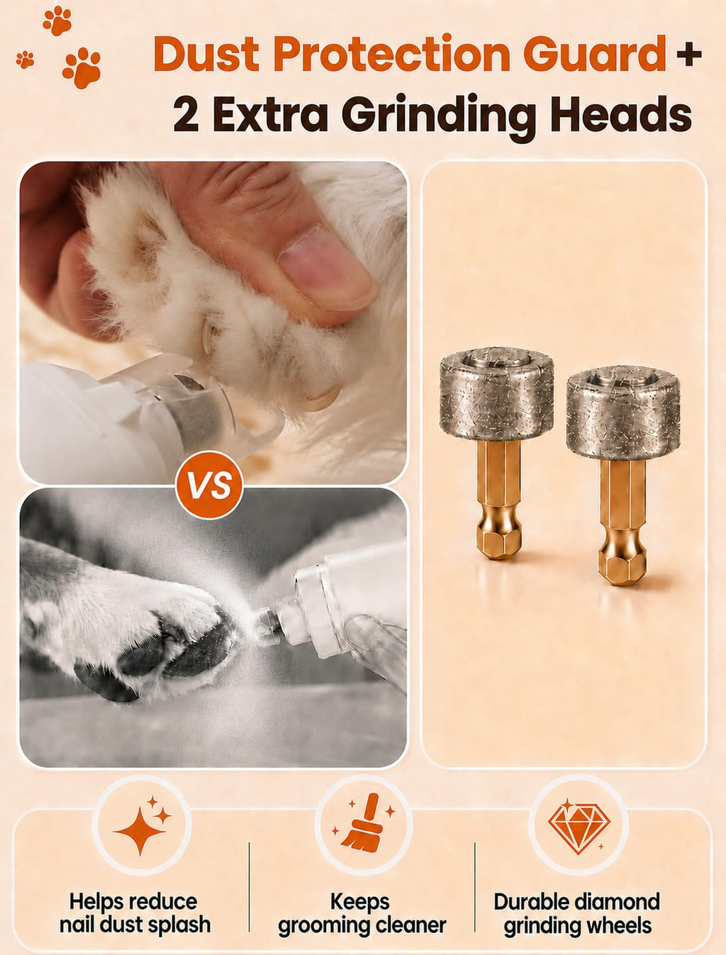 Quiet 6-Speed Electric Pet Nail Grinder U23580