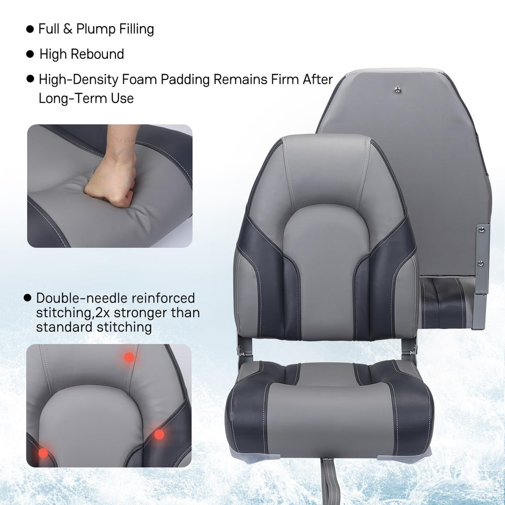 2 Pack High Back Folding Boat Seats L32900