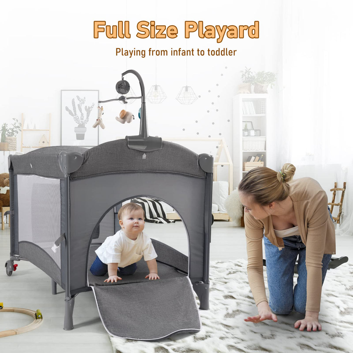 5-in-1 Baby Bassinet Bedside Sleeper Playard U167