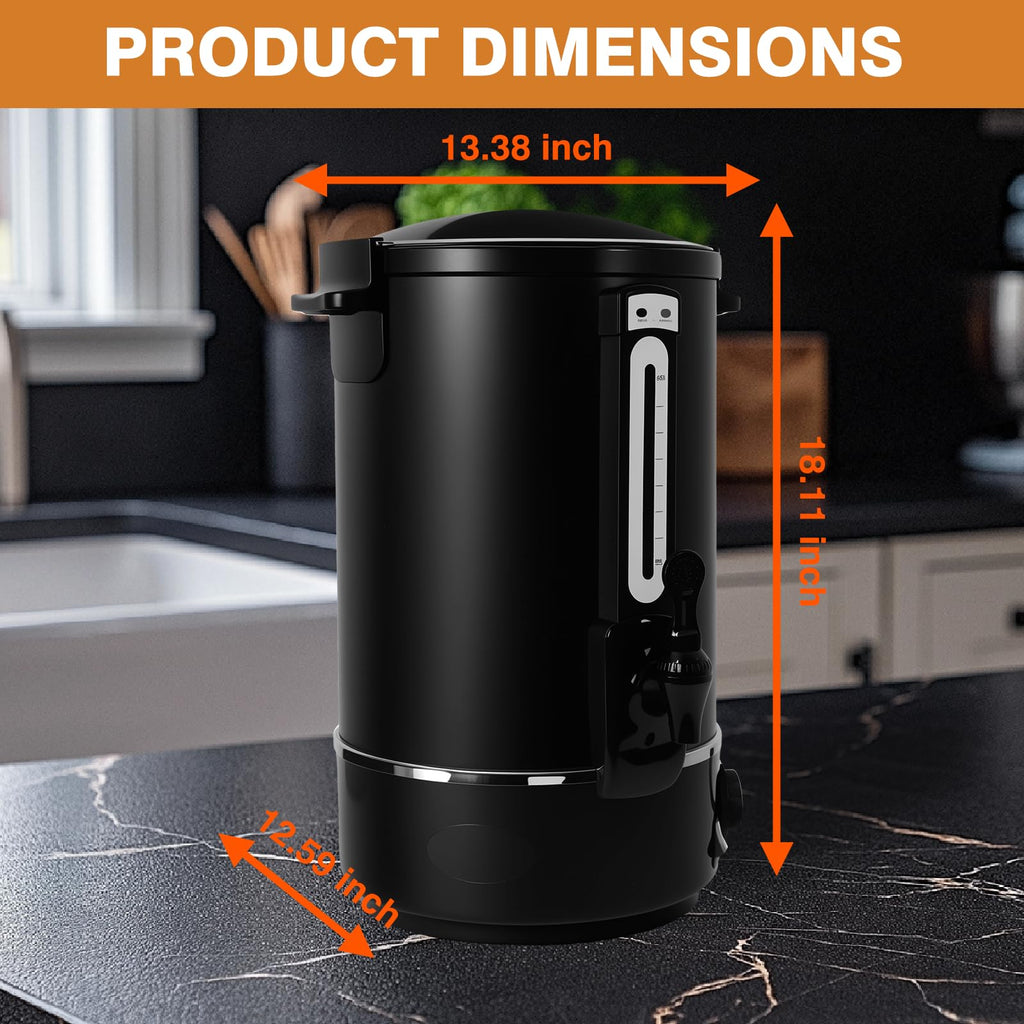 110 Cups Black Stainless Steel Commercial Coffee Urn L6850