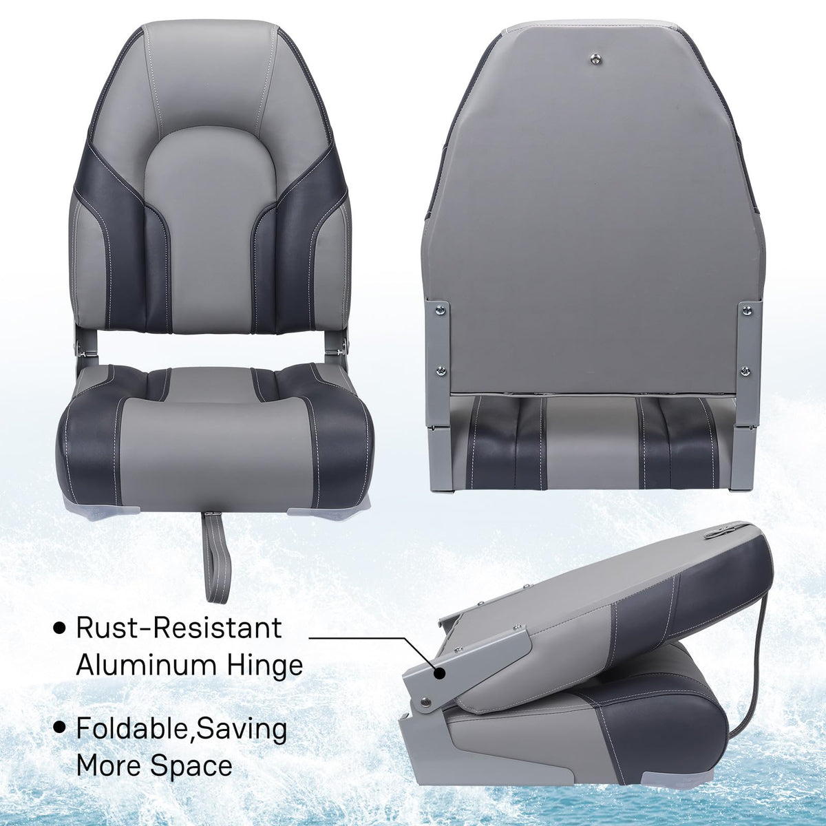 2 Pack High Back Folding Boat Seats L32900