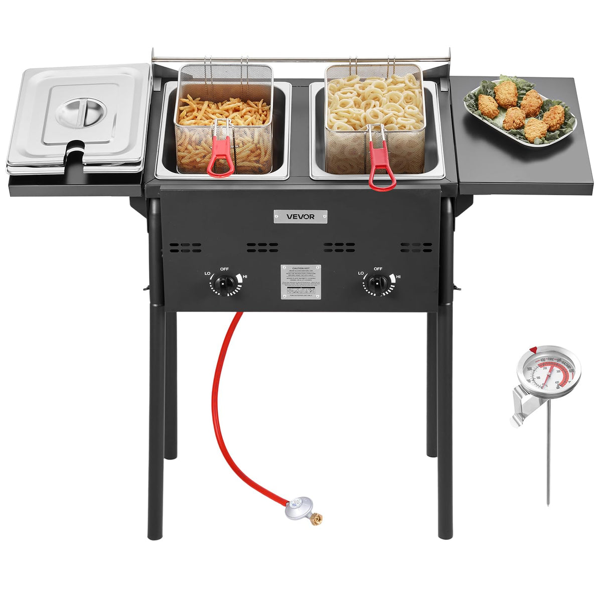16 Qt Stainless Steel Double Burner Propane Fryer Z246