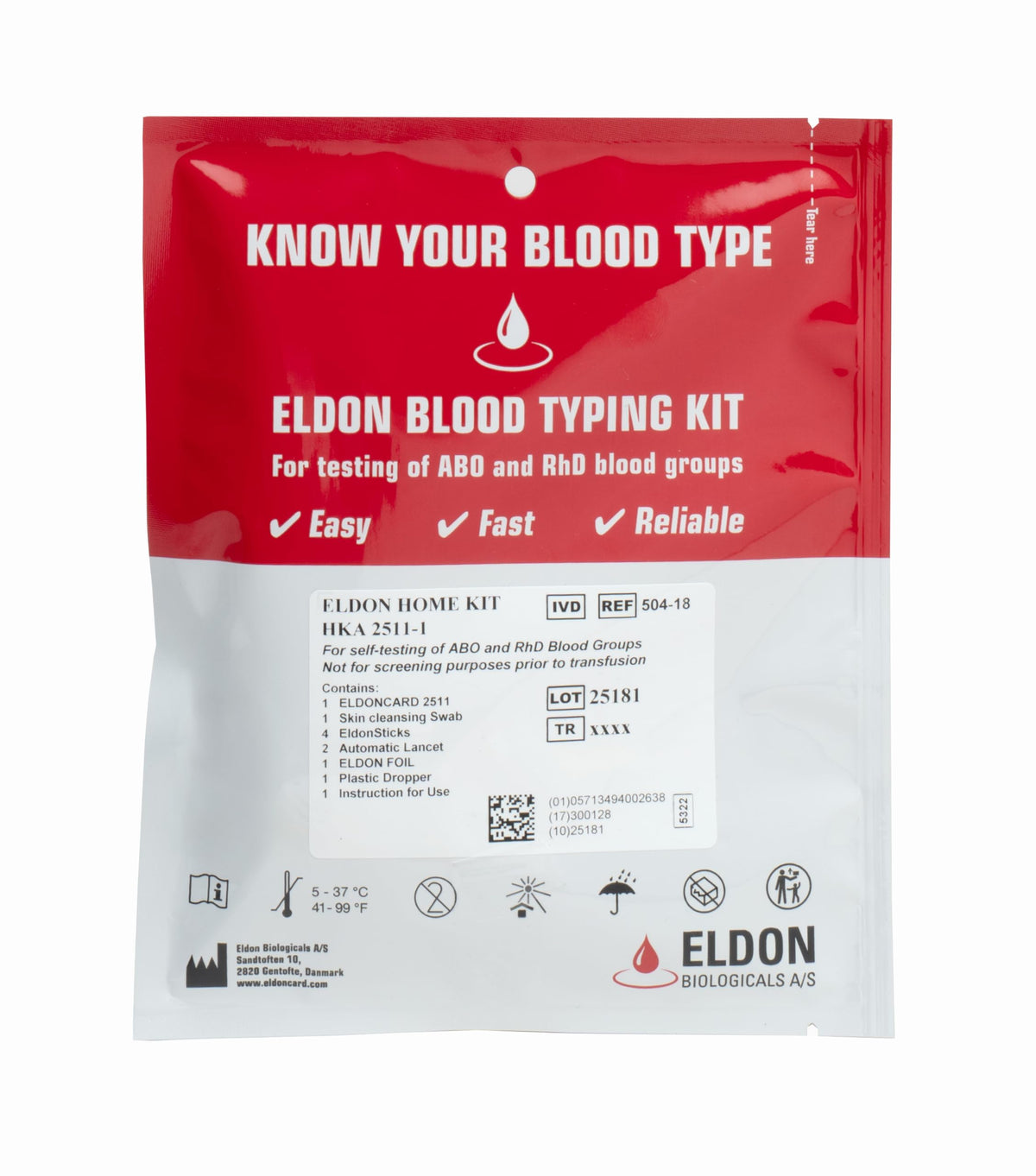 Blood Typing Kit, 1 Test Pack C2615