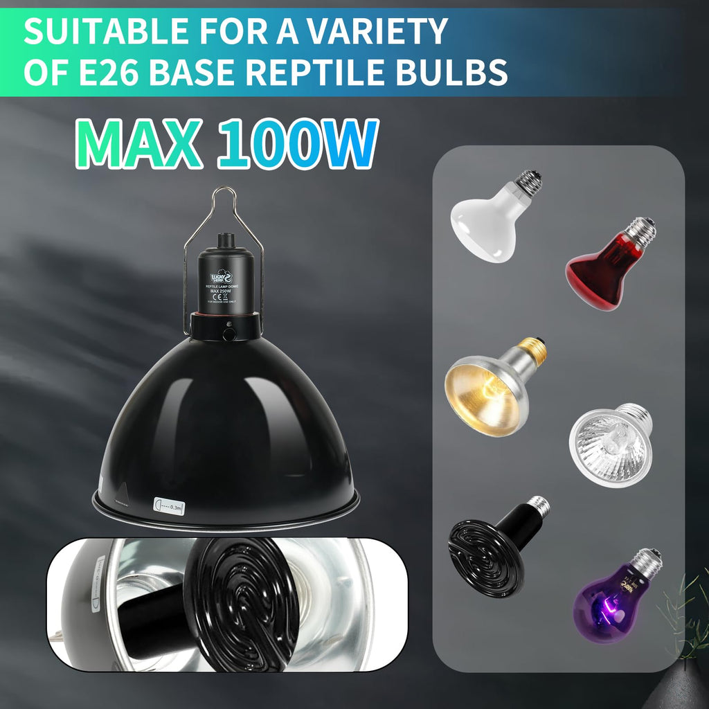 5.5 Inch Deep Dome Reptile Light Fixture with Dimming Thermostat J73307