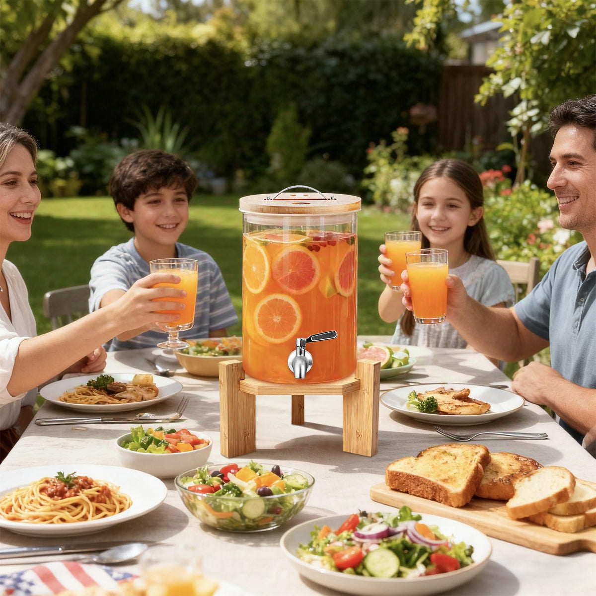 2.1 Gallon Glass Drink Dispenser with Stand J853928