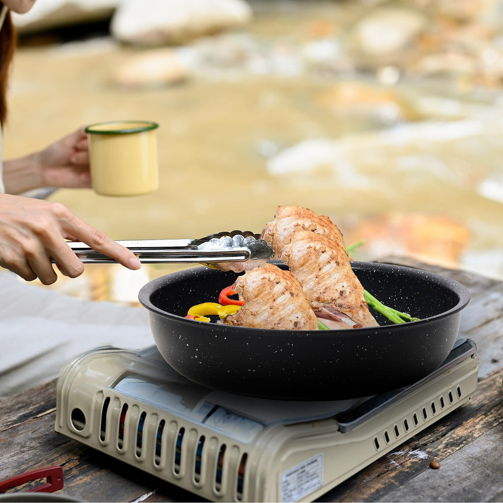 12-Piece Nonstick Cookware Set with Detachable Handle, Black H954