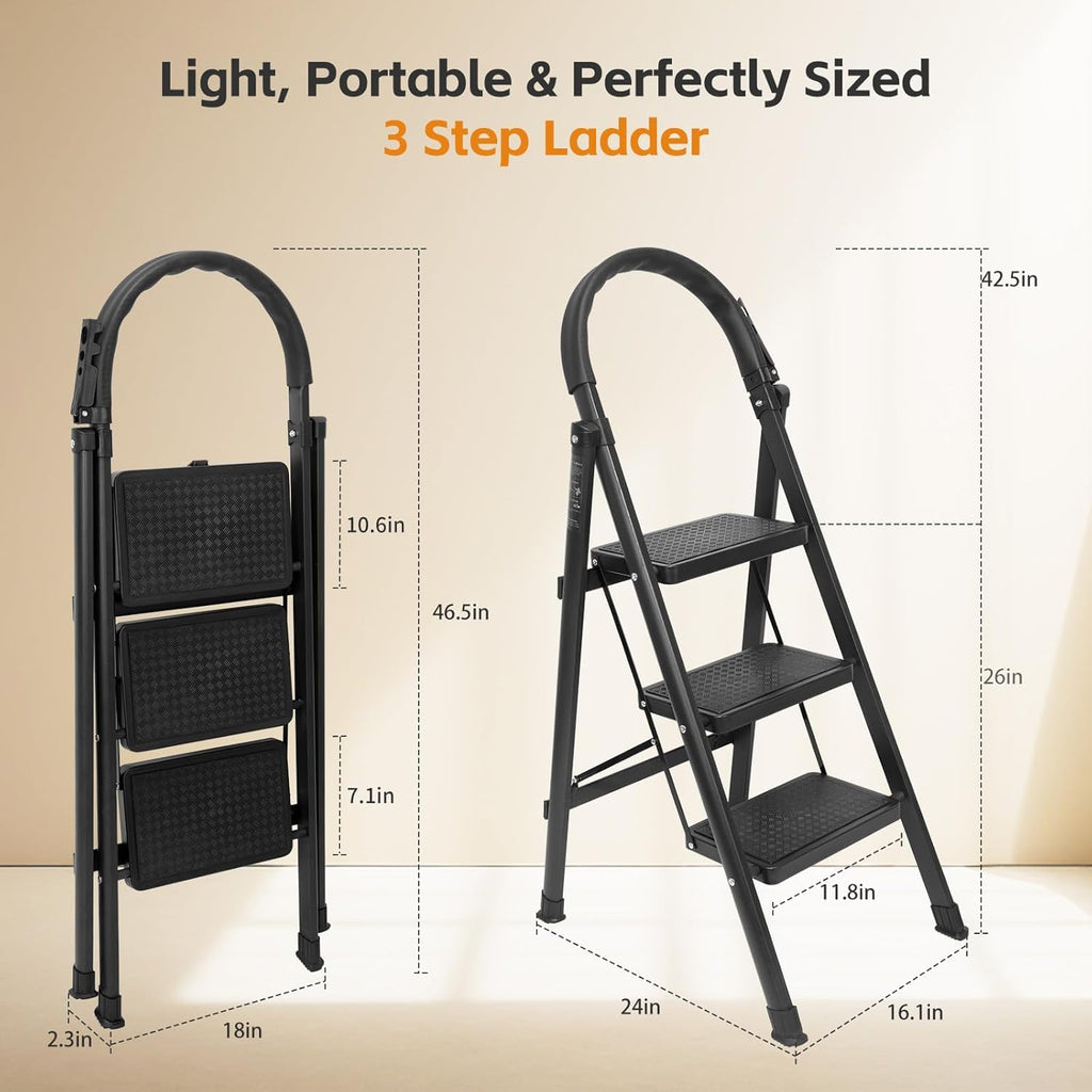 Lightweight Folding 3 Step Ladder A9297