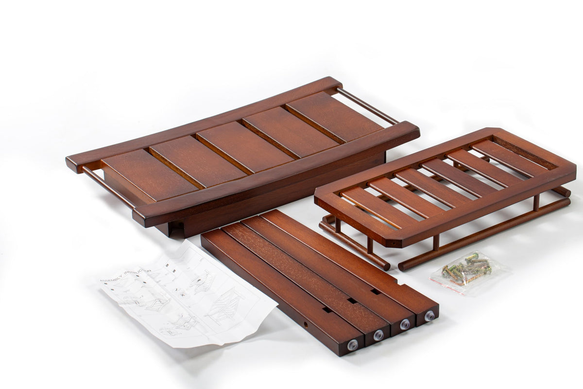 21" Teak Shower Bench with Storage Shelf R33486