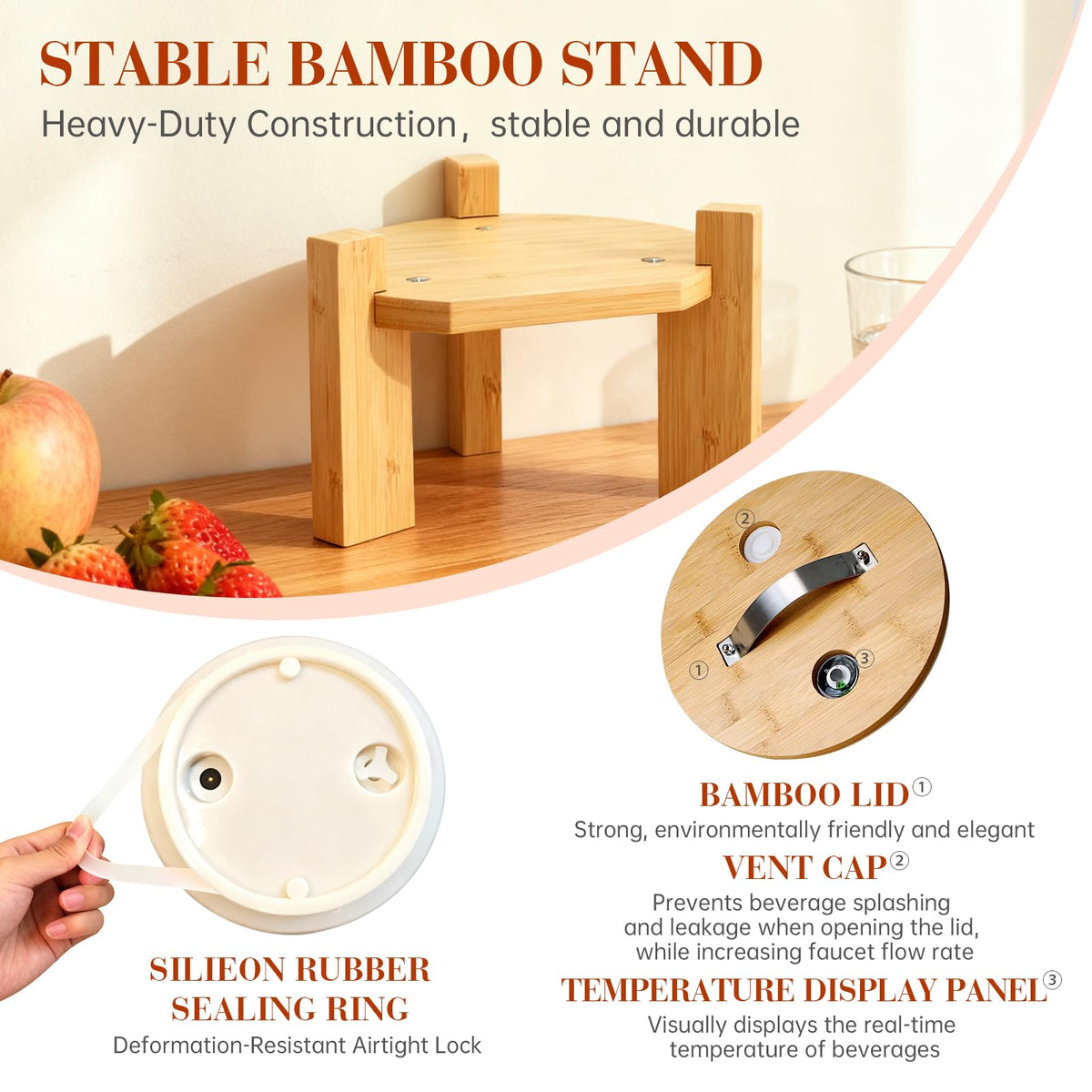 2.1 Gallon Glass Drink Dispenser with Stand J853928