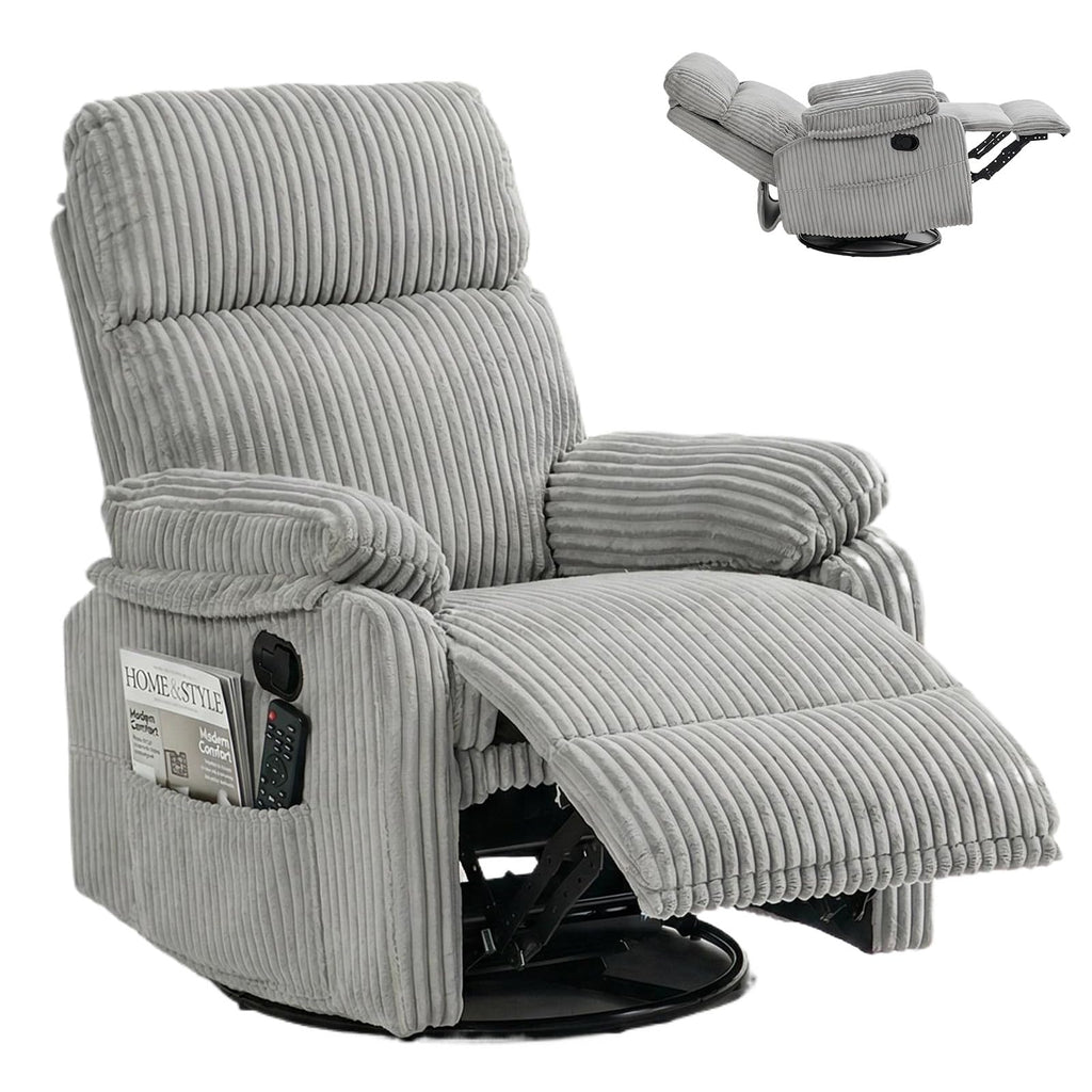 360° Swivel Rocking Corduroy Recliner D714091