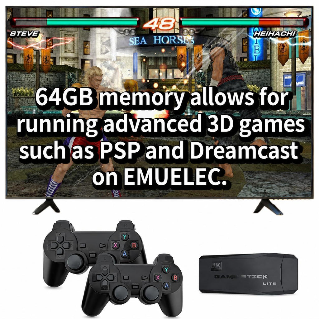 64GB Retro Gaming Console with 2.4GHz Wireless Controllers I43161