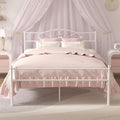 14 Inch Full Size White Metal Platform Bed Frame with Headboard and Footboard Y512814