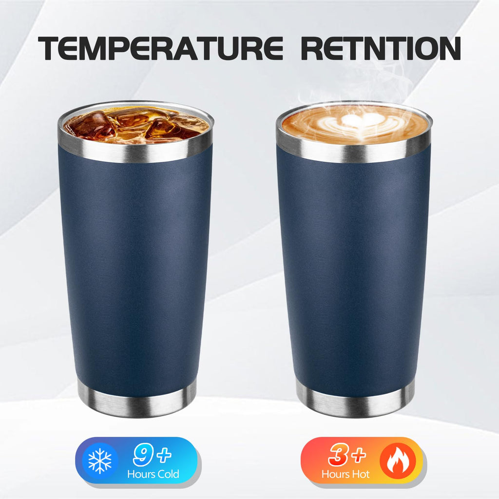 20oz Stainless Steel Travel Coffee Tumbler Navy Blue J242