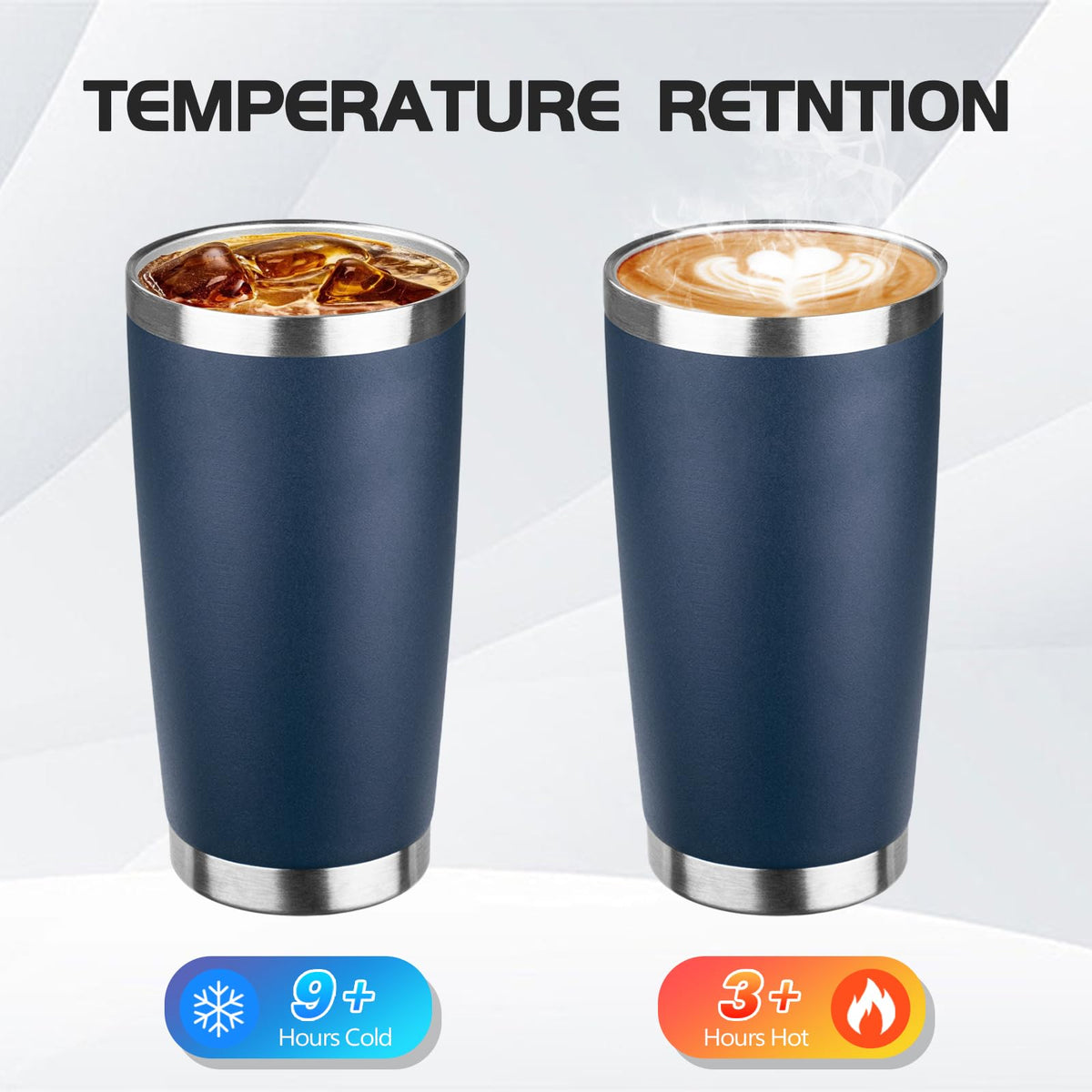20oz Stainless Steel Travel Coffee Tumbler Navy Blue J242