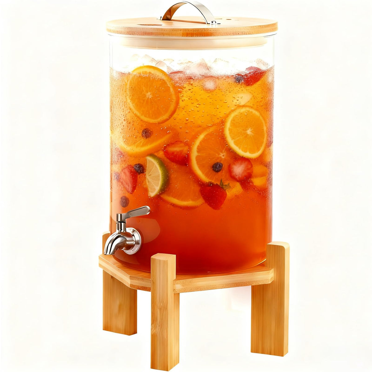 2.1 Gallon Glass Drink Dispenser with Stand J853928