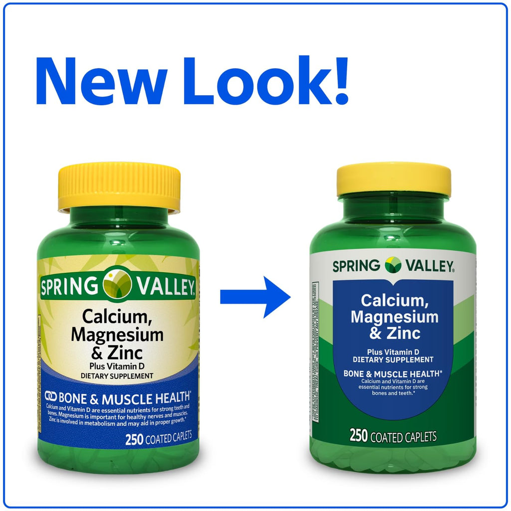 Calcium Magnesium Zinc Plus Vitamin D3 Caplets 250 Ct X249