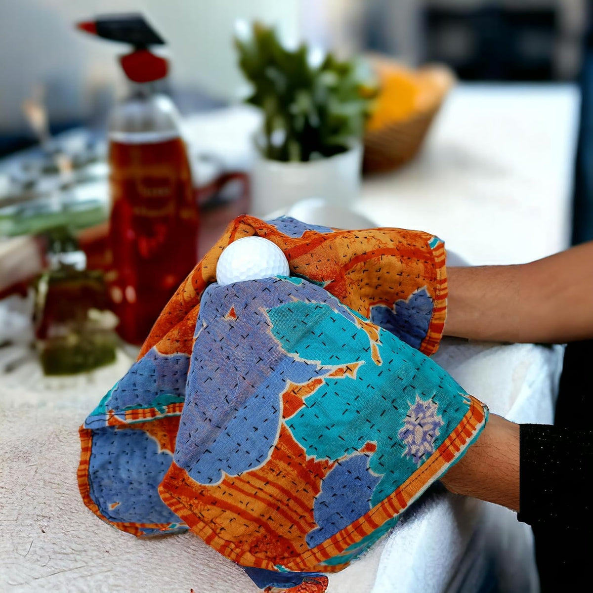 6 Pcs 100% Cotton Kantha Napkins 12 x 12 Inch I90415